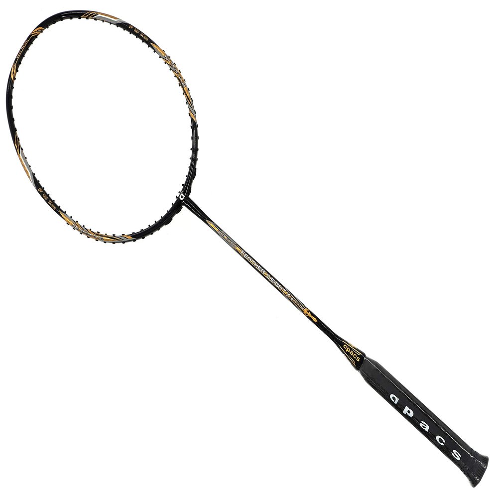 Apacs Feather Weight XS Black Gold Pre-Strung Badminton Racket (8U) Worlds Lightest Badminton Racket