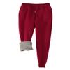 Snoly Women's Warm Sherp-Lined Sweatpants Winter Running Active Thermal Fleece Jogger Pants (Red, Small) view 1