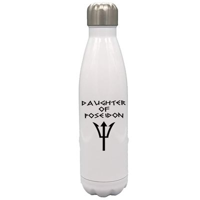 Daughter of Poseidon Greek Demigod 17 oz White Stainless Steel Water Bottle, Poseidon Greek Mythology Goddess White Stainless Steel Travel Water Bottle