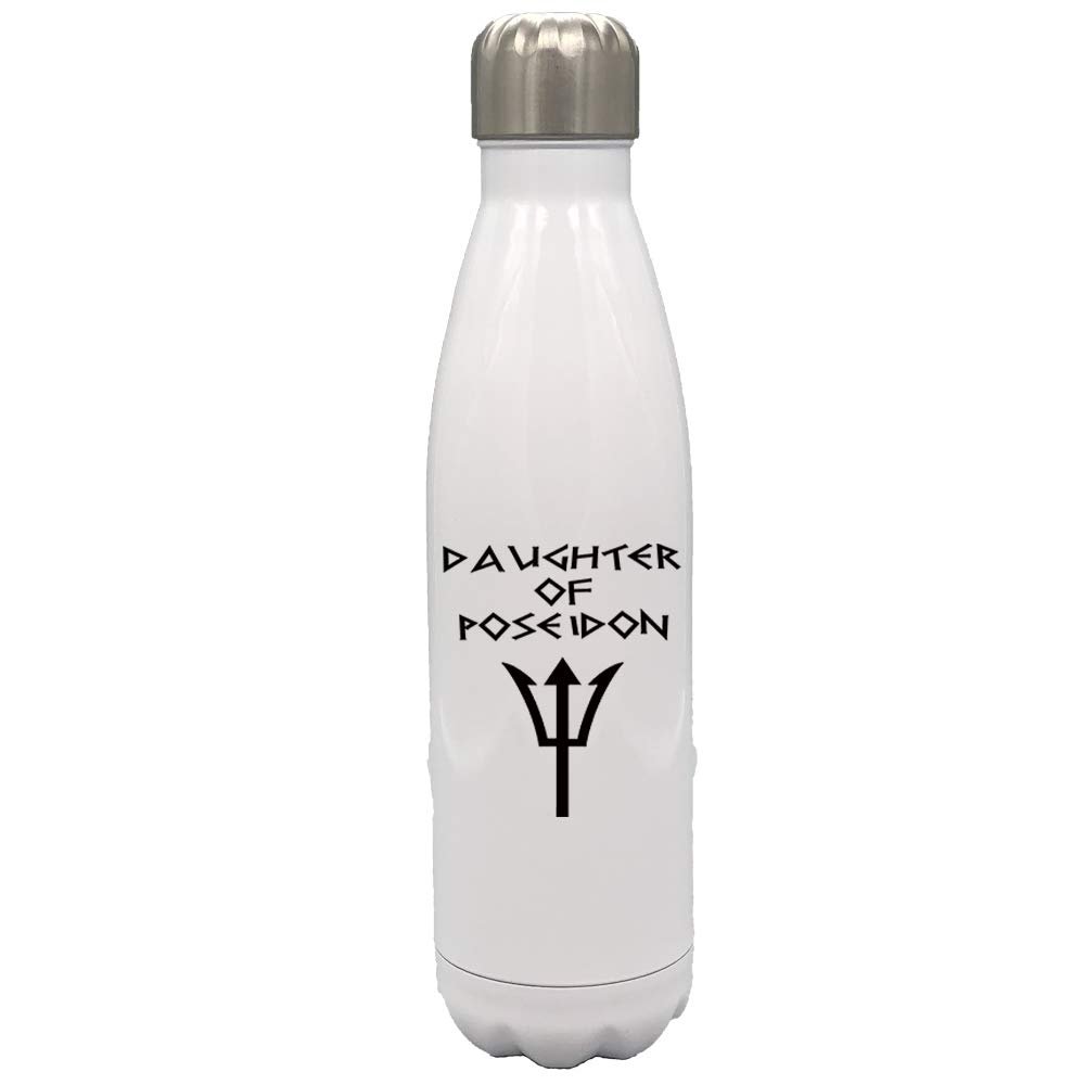 Daughter of Poseidon Greek Demigod 17 oz White Stainless Steel Water Bottle, Poseidon Greek Mythology Goddess White Stainless Steel Travel Water Bottle