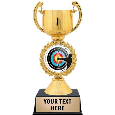 Crown Awards Personalized Archery Trophy, 7.25" Gold Cup Archery Trophies with Free Custom Engraving 50 Pack Prime