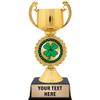 Crown Awards Personalized Clover Trophy, 7.25" Gold Cup 4 Leaf Clover Trophies with Free Custom Engraving 50 Pack view 1
