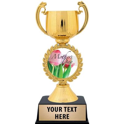 Crown Awards Personalized Mothers Day Trophy, 7.25" Gold Cup Mother's Day Trophies with Free Custom Engraving 20 Pack