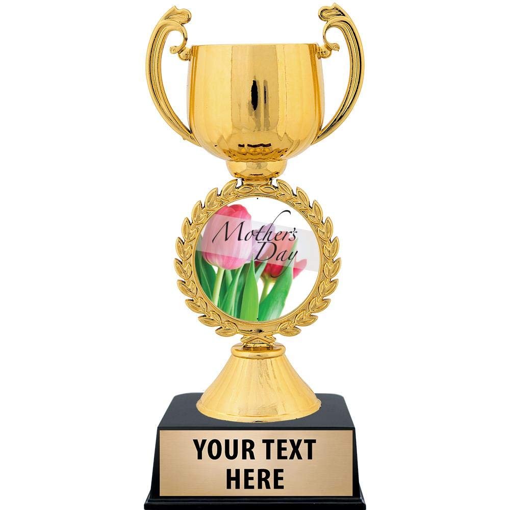 Crown Awards Personalized Mothers Day Trophy, 7.25" Gold Cup Mother's Day Trophies with Free Custom Engraving 20 Pack