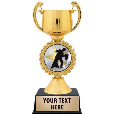 Crown Awards Personalized Ballroom Dance Trophy, 7.25" Gold Cup Dancing Trophies with Free Custom Engraving 20 Pack