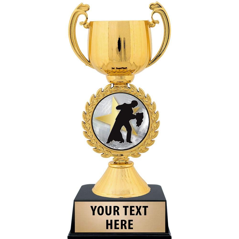 Crown Awards Personalized Ballroom Dance Trophy, 7.25" Gold Cup Dancing Trophies with Free Custom Engraving 20 Pack