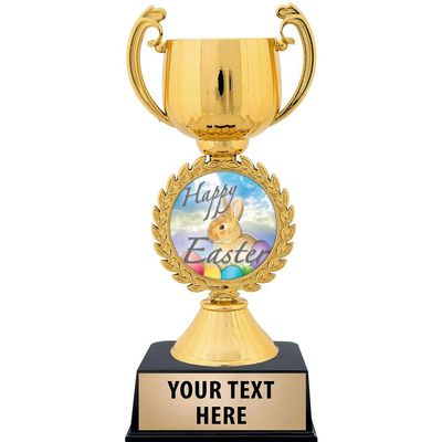 Crown Awards Personalized Easter Trophy, 7.25" Gold Cup Happy Easter Trophies with Free Custom Engraving 50 Pack Prime