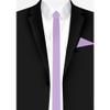 Jacob Alexander Men's Ultra Skinny 1.5" Solid Neck Tie - Lavender view 3