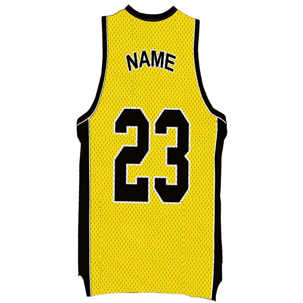 VWAQ Custom Basketball Jersey Removable Wall Decal Personalized Name and Number - BB5 (Yellow, 30"H X 15.5"W)