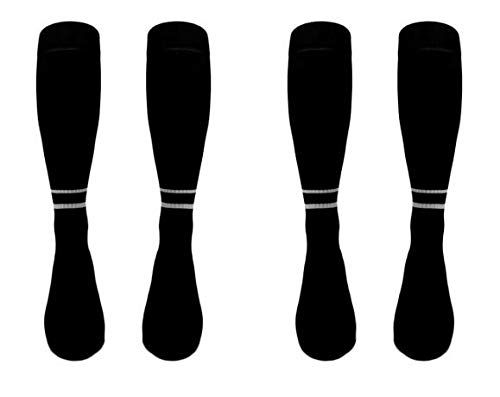 Total Soccer Factory Pro Soccer Referee Socks 2 Pair (Small, Black, S, M, L, XL)