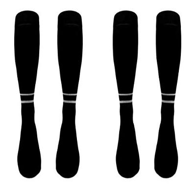 Total Soccer Factory Pro Soccer Referee Socks 2 Pair (Medium) - Black, Striped, Unisex Adults, Athletic Socks, 2 Count