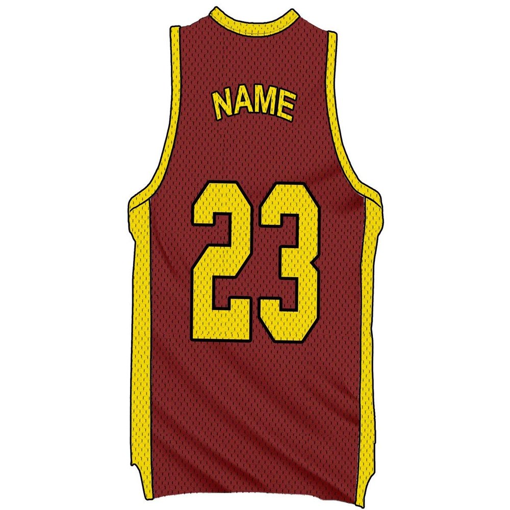 VWAQ Custom Basketball Jersey Removable Wall Decal Personalized Name and Number - BB5 (Maroon, 30"H X 15.5"W)