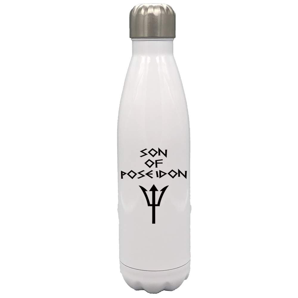 Son of Poseidon Greek Demigod 17 oz White Stainless Steel Water Bottle, Poseidon Greek Mythology Goddess White Stainless Steel Travel Water Bottle