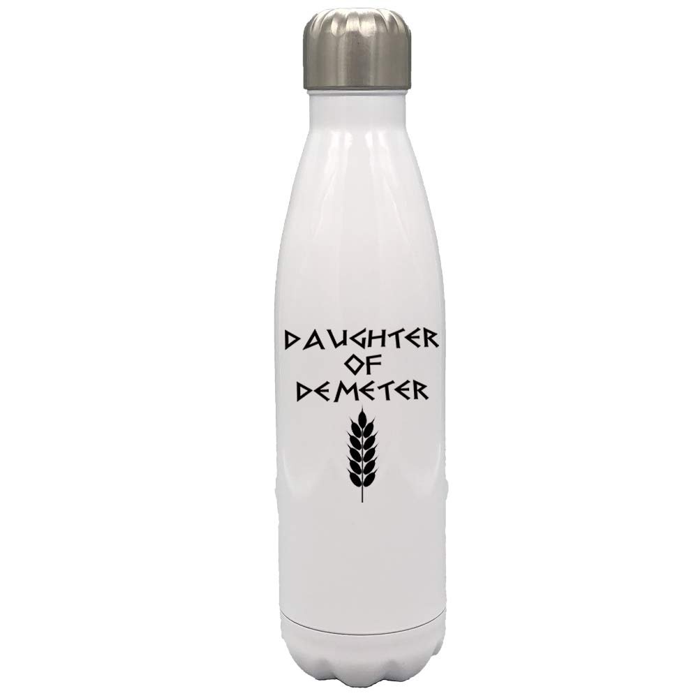 Daughter of Demeter Greek Demigod 17 oz White Stainless Steel Water Bottle, Demeter Greek Mythology Goddess White Stainless Steel Travel Water Bottle