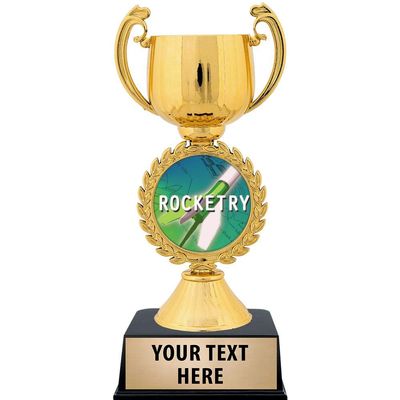Crown Awards Personalized Rocketry Trophy, 7.25" Gold Cup Rocketry Trophies with Free Custom Engraving 50 Pack Prime