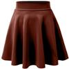 NE PEOPLE Womens Skater Skirt  Stretch Elastic Waist Casual Mini Flared Swing Pleated Skirts Made in USA NEWSK21 Rust Brown M view 1