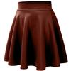 NE PEOPLE Womens Skater Skirt  Stretch Elastic Waist Casual Mini Flared Swing Pleated Skirts Made in USA NEWSK21 Rust Brown M view 2
