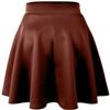 NE PEOPLE Womens Skater Skirt  Stretch Elastic Waist Casual Mini Flared Swing Pleated Skirts Made in USA NEWSK21 Rust Brown M view 3
