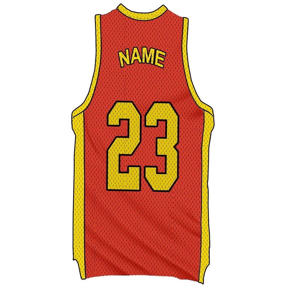 VWAQ Custom Basketball Jersey Removable Wall Decal Personalized Name and Number - BB5 (Orange, 30"H X 15.5"W)