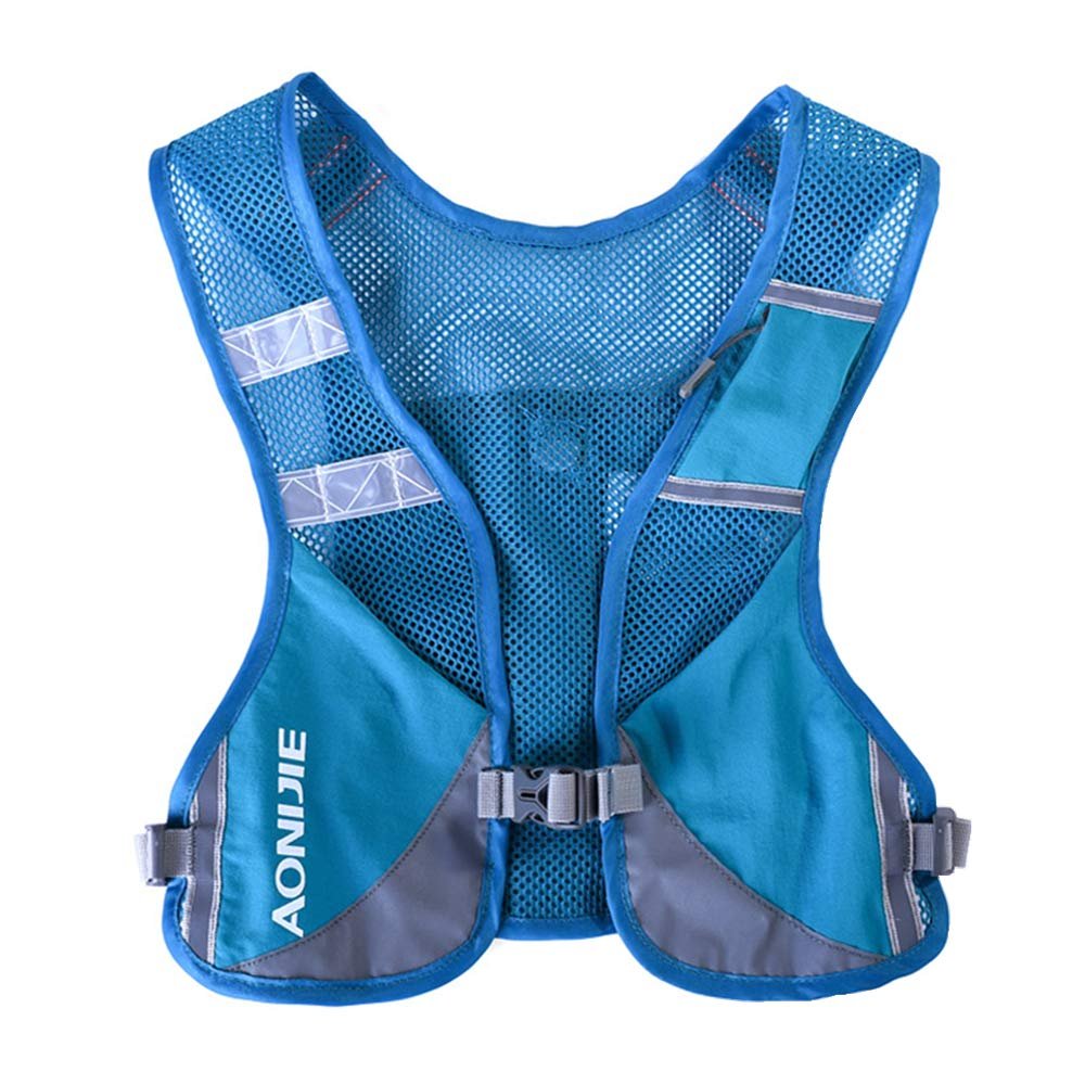 AONIJIE Men Women Ultralight Running Vest Pack Reflective Breathable Hydration Backpack for Hiking Camping Marathon Cycling Race (Blue)
