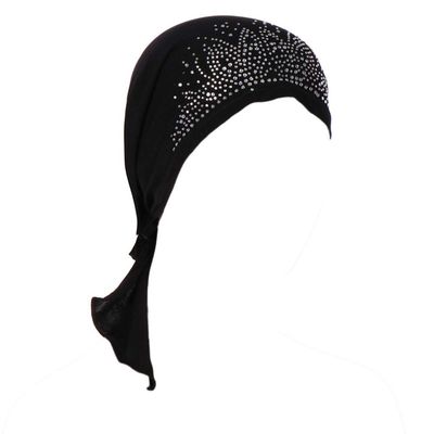Chemo Cancer Turbans Cap Twisted Braid Hair Cover Wrap Turban Headwear for Women Black