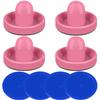 ONE250 Air Hockey Pushers and Blue Air Hockey Pucks, Goal Handles Paddles Replacement Accessories for Game Tables (4 Striker, 4 Puck Pack) (Pink) view 1