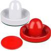ONE250 Air Hockey Pushers and Red Air Hockey Pucks, Goal Handles Paddles Replacement Accessories for Game Tables (4 Striker, 4 Puck Pack) (White & Red) view 3