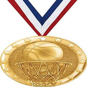 Crown Awards Basketball Medal, 2" Shiny Gold 1st Place Medals for Kids with Free Custom Engraving 100 Pack