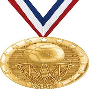 Crown Awards Basketball Medal, 2" Shiny Gold 1st Place Medals for Kids with Free Custom Engraving 100 Pack