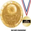 Crown Awards Basketball Medal, 2" Shiny Gold 1st Place Medals for Kids with Free Custom Engraving 100 Pack view 2