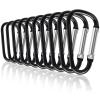UPINS 100Pcs Carabiner Clips, Aluminum Locking Spring Hook Keychain D Shape Heavy Duty Buckle Pack Carabiners Clip Lock Snap Hooks Backpack Clip view 1