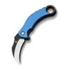 QSP Eagle Folding Pocket Knife, 3.12" D2 Black Satin Blade EDC Tactical Knife, Blue G10 Handle, Liner Lock, Ceramic Ball Bearings, SS Clip view 2