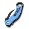 QSP Eagle Folding Pocket Knife, 3.12" D2 Black Satin Blade EDC Tactical Knife, Blue G10 Handle, Liner Lock, Ceramic Ball Bearings, SS Clip view 4