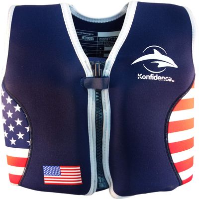 Konfidence The Original Jacket - Children and Youth Swim Jacket (1.5-3 Years, USA Flag)