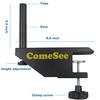ComeSee Professional Table Tennis Ping Pong Net Post Set Strength Screw Clamp with Net Clip Insert, 1.65 Inch Width Grip Holder, Tension and Height Adjustable Easy Set Up (Black) view 2