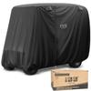 10L0L Universal 2-4 Passenger Golf Cart Cover for EZGO, Club Car and Yamaha, Waterproof Sunproof and Durable, Black view 1