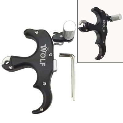 Archery Release Aids 3 Fingers Thumb Release Automatic Thumb Caliper Trigger for Compound Bow Hunting Shooting (Black)