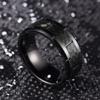 THREE KEYS JEWELRY Tungsten Carbide Mens Hammered Wedding Band Ring Polish for Men Inlay Engrave Engagement Black Size 9 view 3