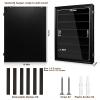 7 Rows Military Challenge Coin Holder Wall Display Case with HD Tempered Glass  Holds 100 Coins, Medal Display Cabinet Rack Shadow Box with Removable 2-Groove Shelves for Casino Poker Chips, Black view 3