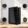 7 Rows Military Challenge Coin Holder Wall Display Case with HD Tempered Glass  Holds 100 Coins, Medal Display Cabinet Rack Shadow Box with Removable 2-Groove Shelves for Casino Poker Chips, Black view 4