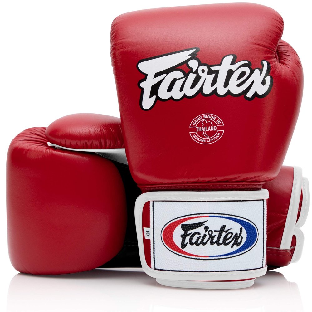 Fairtex BGV1 Muay Thai Boxing Training Sparring Gloves for Men, Women, Kids| Premium Quality, Light Weight & Shock Absorbent 10 oz Boxing Gloves -Red/Black/White