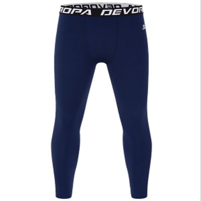 DEVOROPA Boys Leggings Quick Dry Youth Compression Pants Sports Tights Basketball Base Layer Navy S