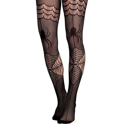 Bold Black Spider & Webs Stockings for Women - Standard (1 Pair) - Perfect Footwear Accessory for Halloween and Costume Parties