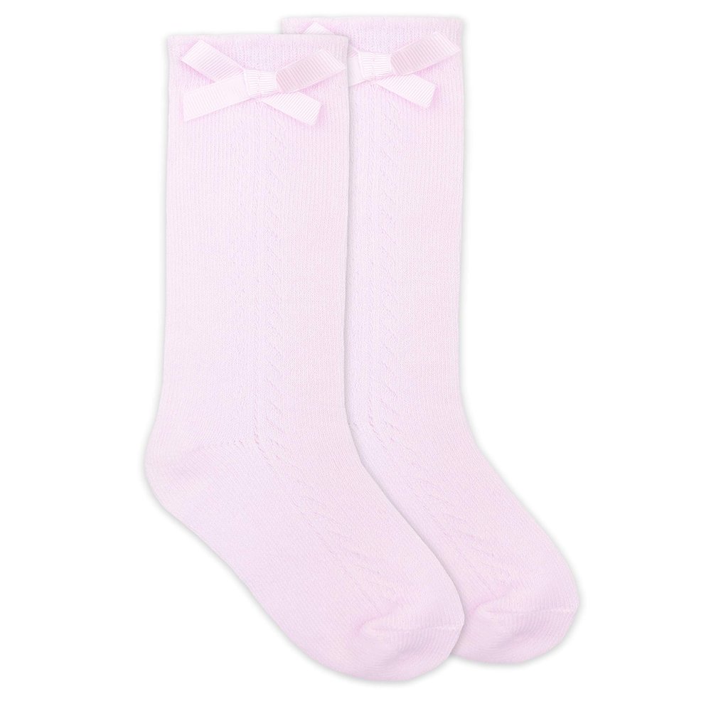 Jefferies Socks Girls' Knee High 1 Pack Dress Sock, Pink, 12-24 Months US