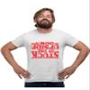 Medium White Mens Stuck in The Upside Down T-Shirt view 3