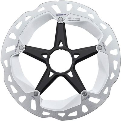 Shimano Deore XT RT-MT800-L Disc Brake Rotor with External Lockring - 203mm, Center Lock, Silver/Black