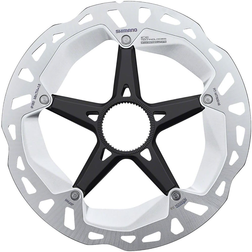 Shimano Deore XT RT-MT800-L Disc Brake Rotor with External Lockring - 203mm, Center Lock, Silver/Black
