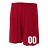 Add-On Performance Soccer Shorts with Free Numbers Youth Small in Cardinal Red view 1