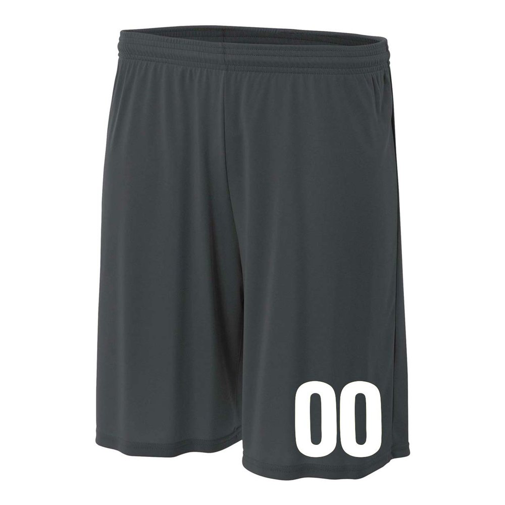 Add-On Performance Soccer Shorts with Free Numbers Youth Large in Graphite