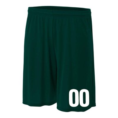Add-On Performance Soccer Shorts with Free Numbers Youth Large in Dark Green